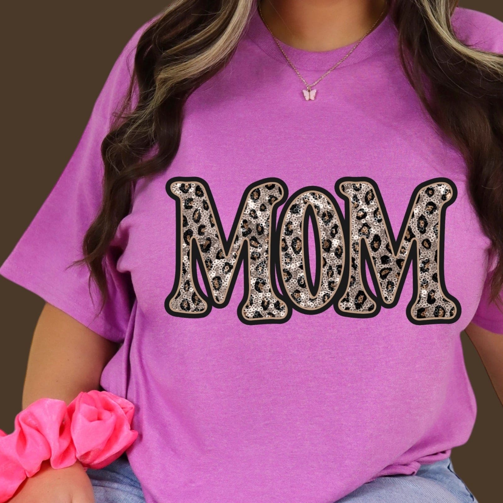 Faux Sequin Mama Tee