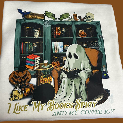 I like My Books Spicy Tee or Crew