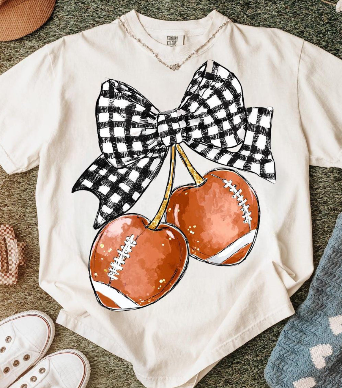 Cherry Football Tee
