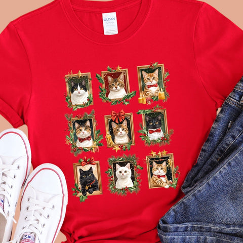 Christmas Cats Tee or Crew