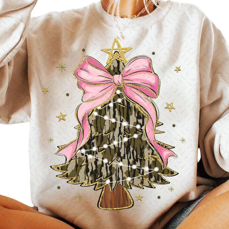 Camo Tree Tee or Crew