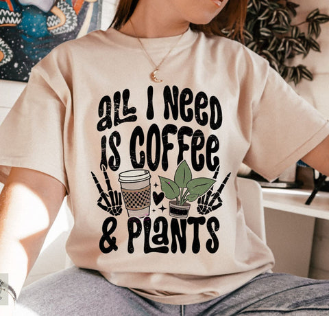 Coffee and Plants (Sand) Tee