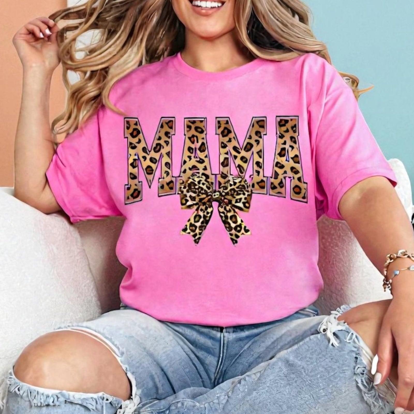 Leopard Mama Tee or Crew