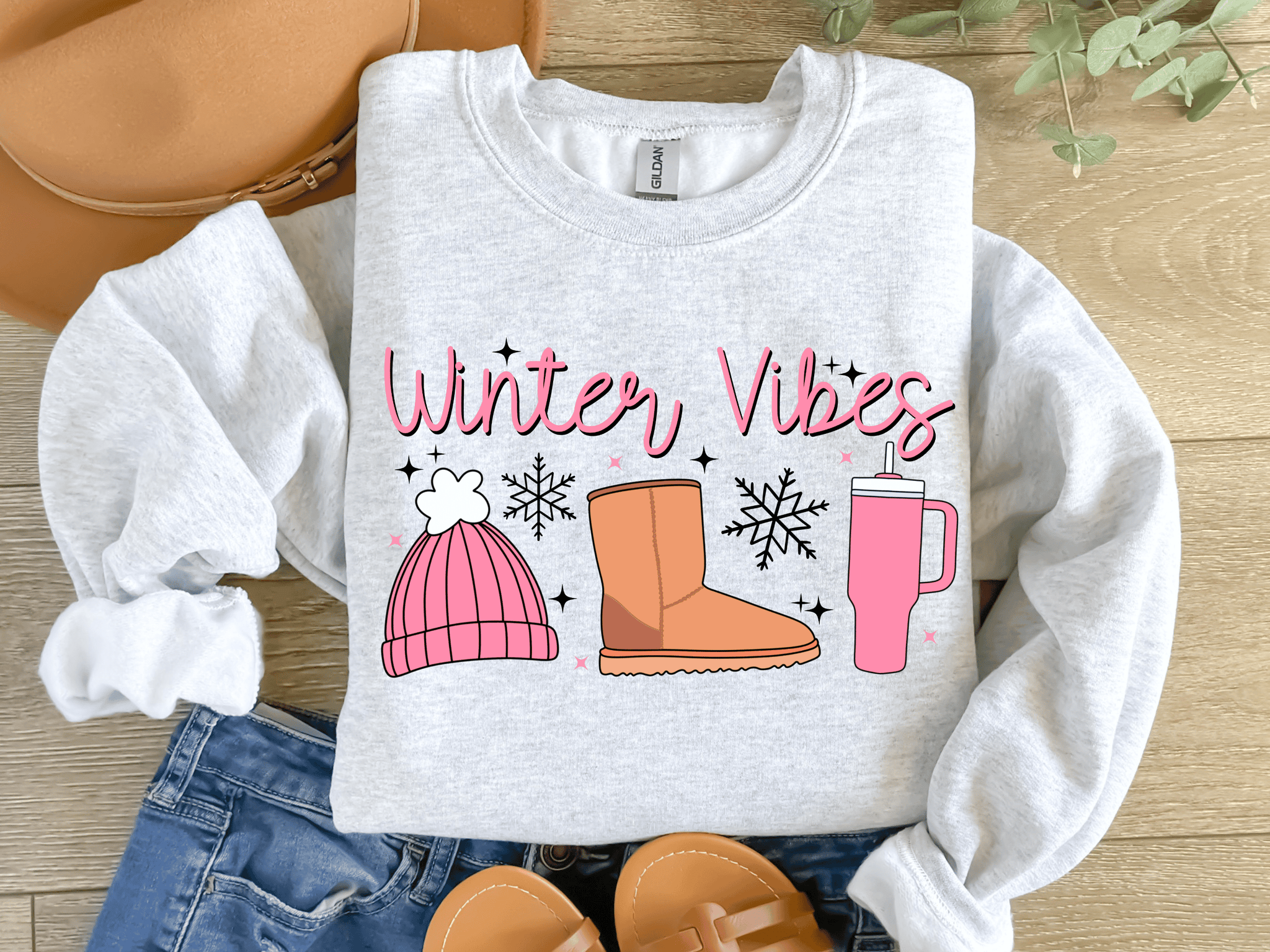 Winter Vibes Tee Or Crew
