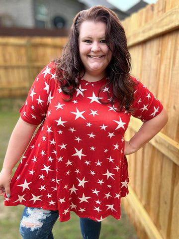 Star Spangled Beauty Top (1X-2X-3X)